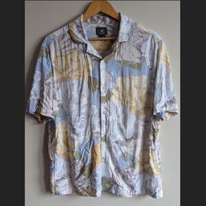 Water Color Floral Print Viscose Summer Shirt